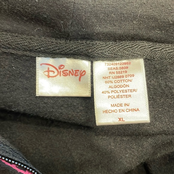Disney zip front hoodie. Mickey Mouse sketch print. Cotton/poly. Preworn-fun! - Picture 3 of 9
